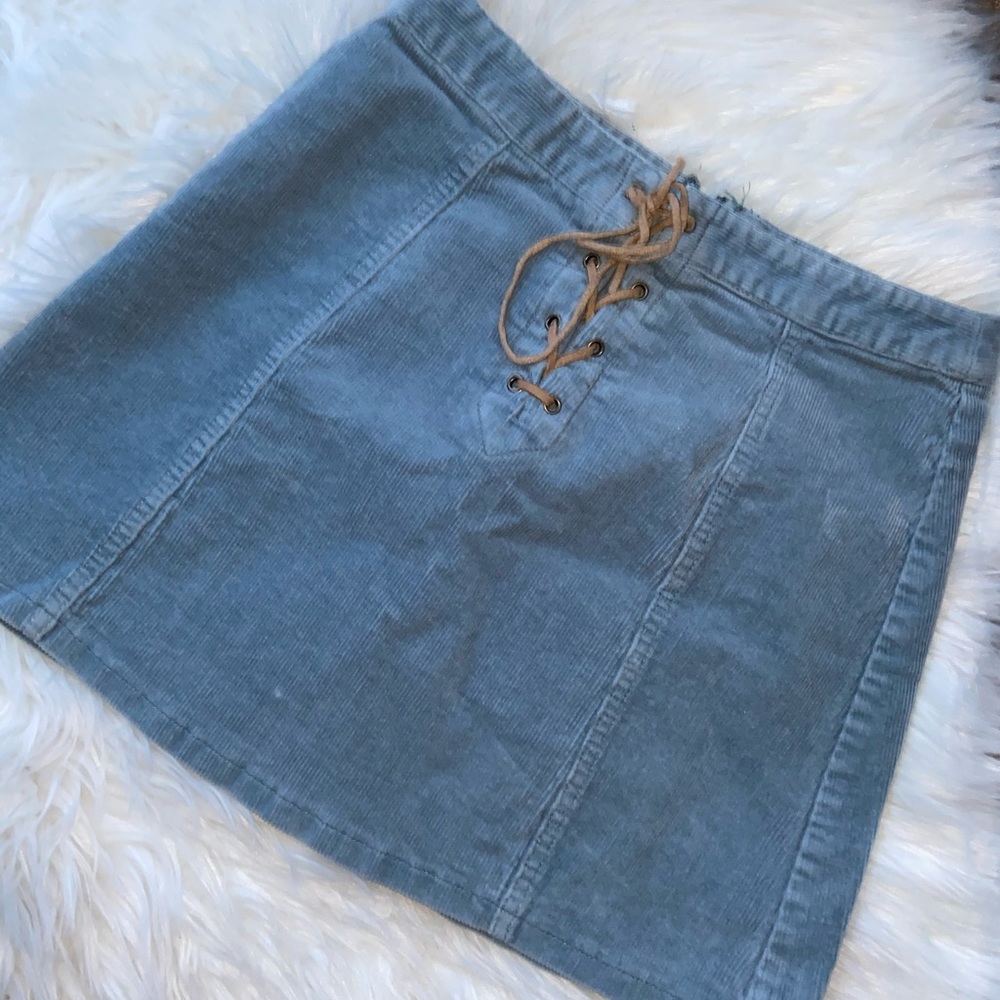 blue corduroy skirt